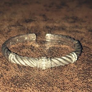Judith Ripka Sterling Silver 925 Hinged Cuff